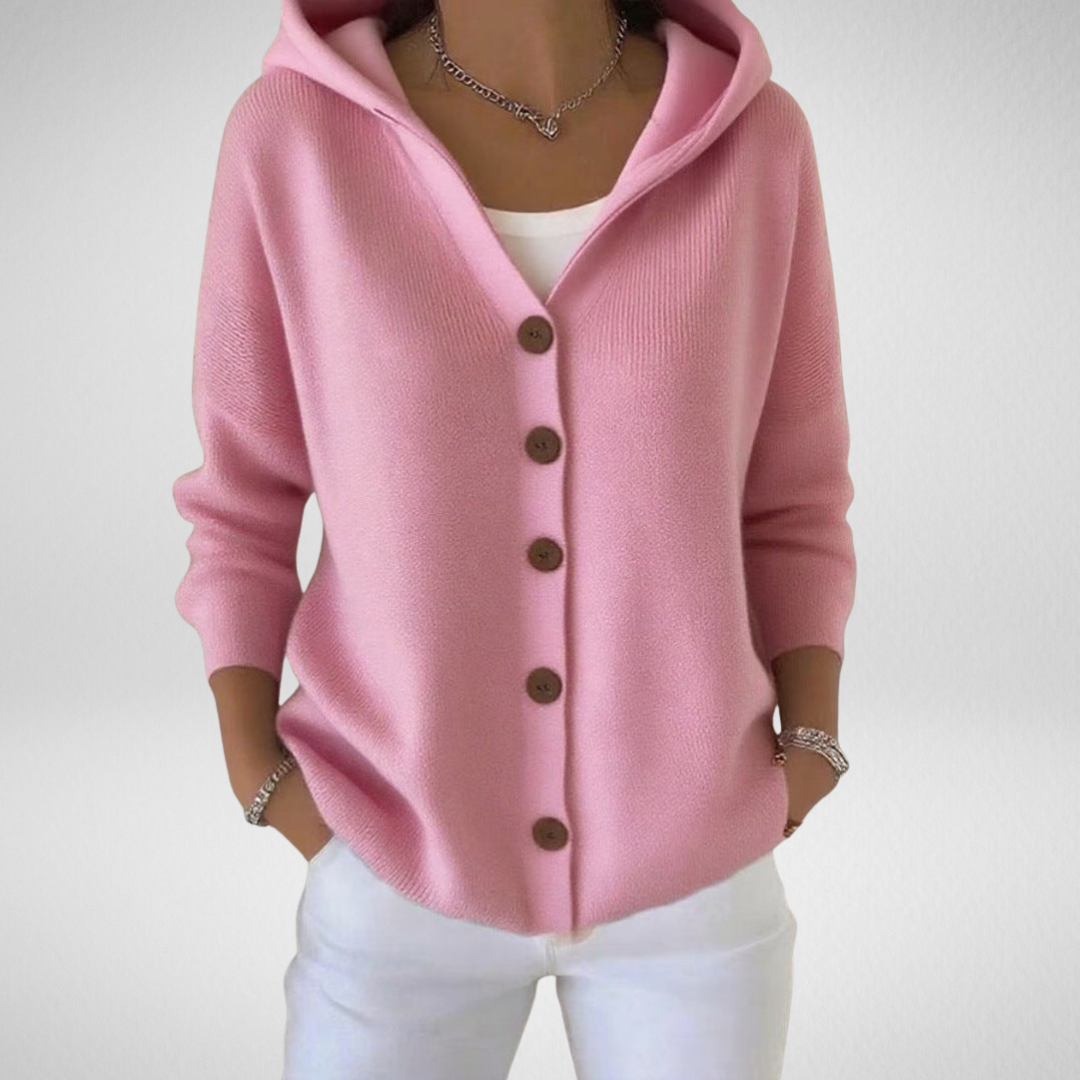 Isadora | Hooded Button Knit Cardigan