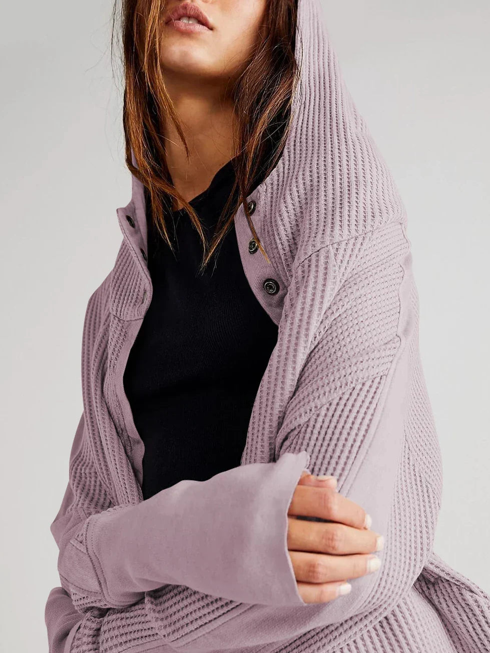 Mariel | Waffle Knit Zip-Up Hoodie