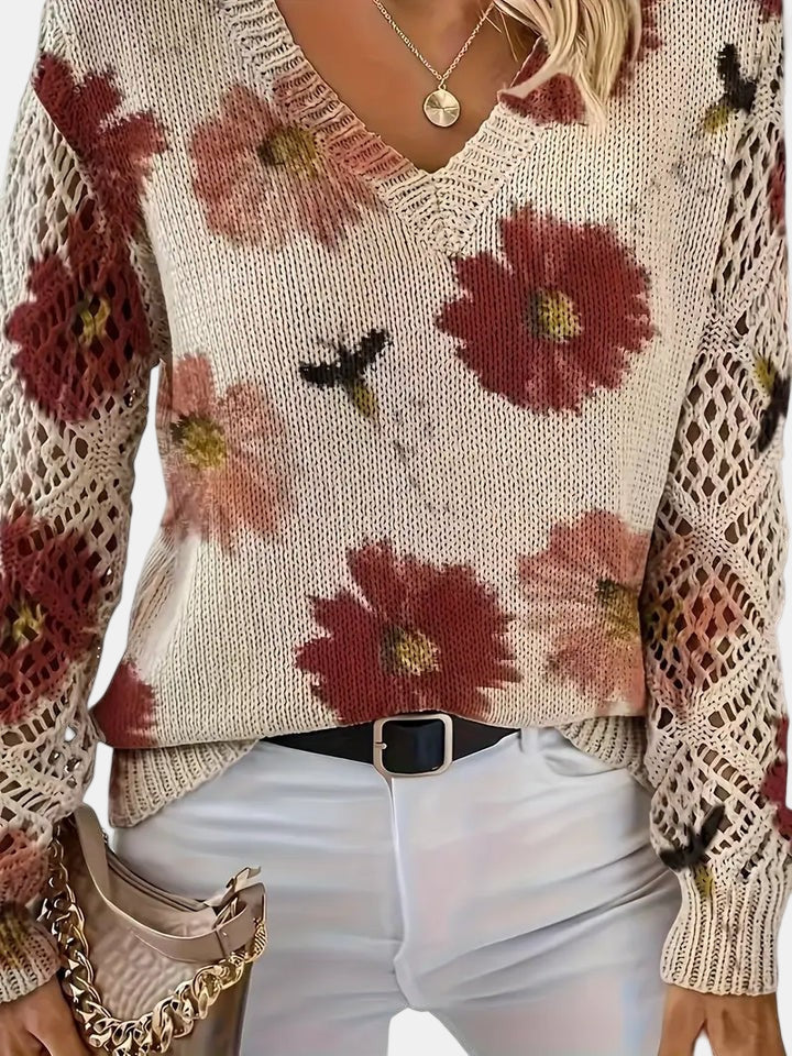 Sidonie | Floral V-Neck Jumper