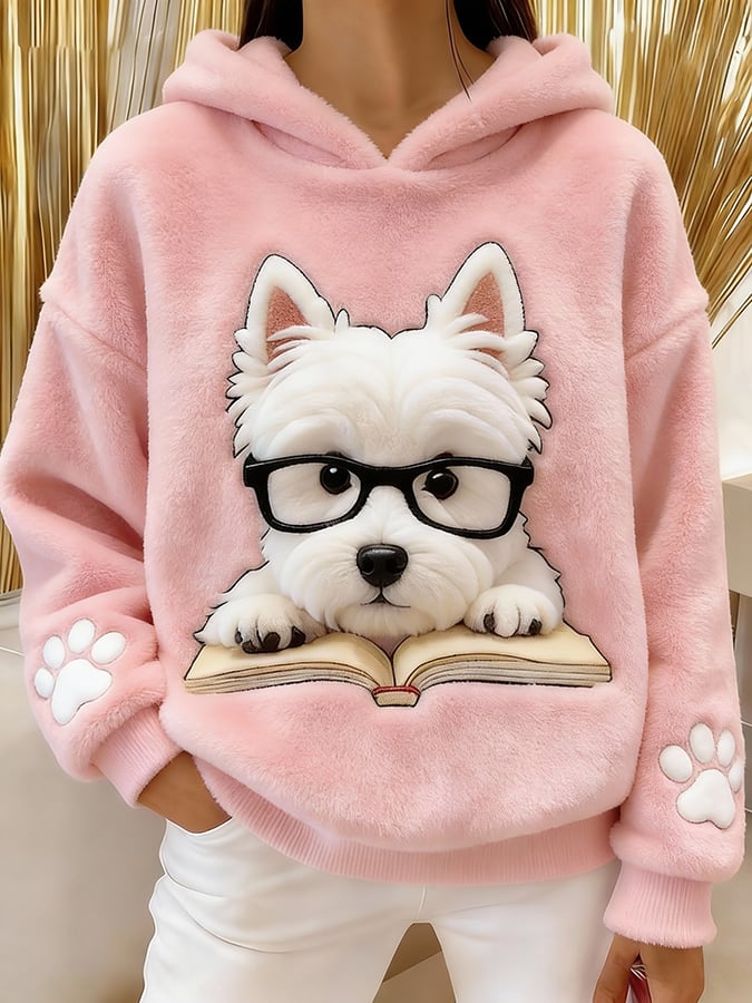Romilly | Dog Graphic Hooded Sweatshirt
