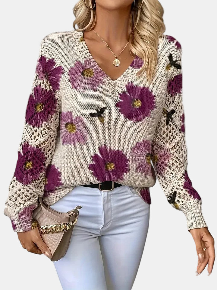 Sidonie | Floral V-Neck Jumper