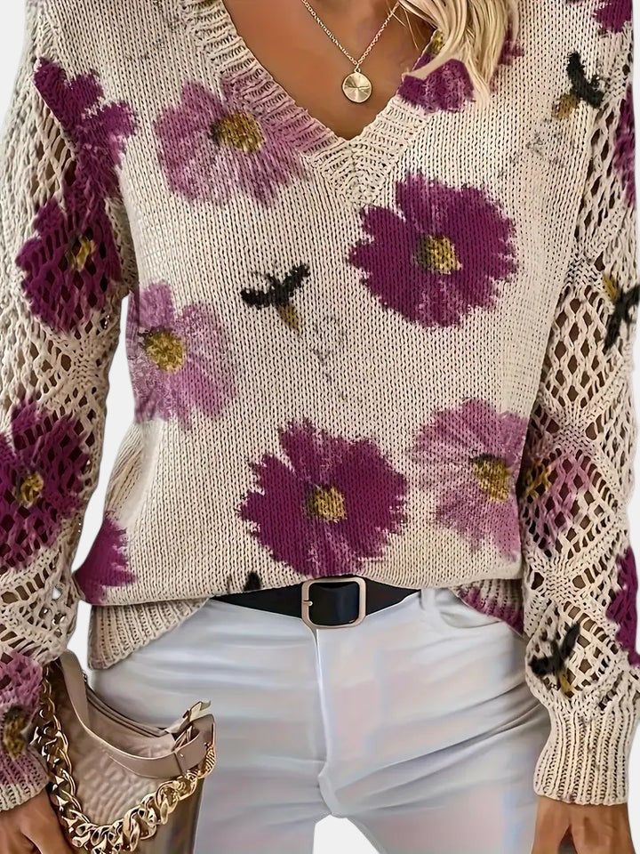 Sidonie | Floral V-Neck Jumper