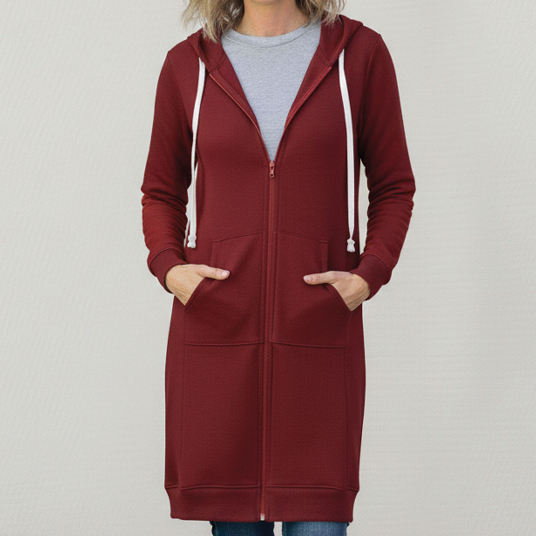 Rafaela | Longline Zip-Up Hooded Jacket