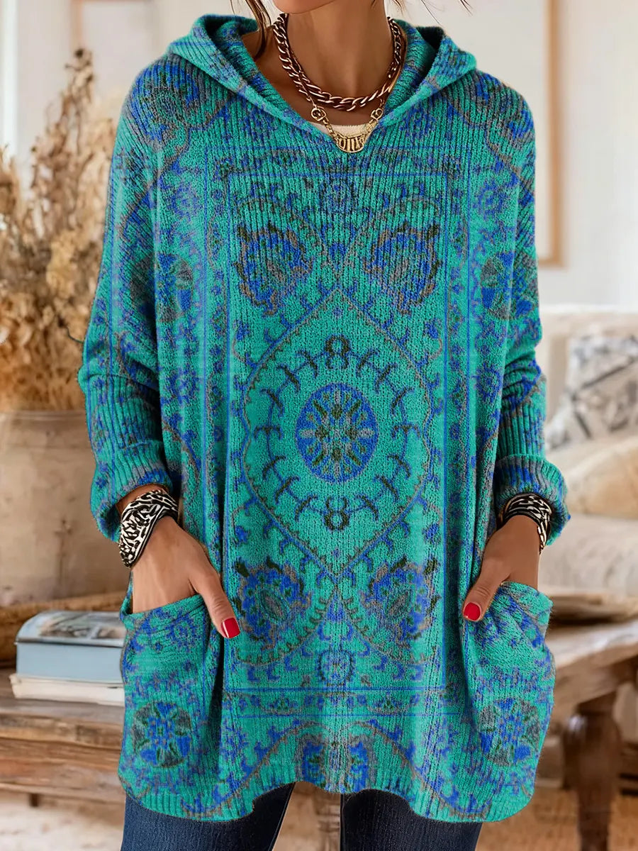 Miriam | Printed Hooded Knit Tunic