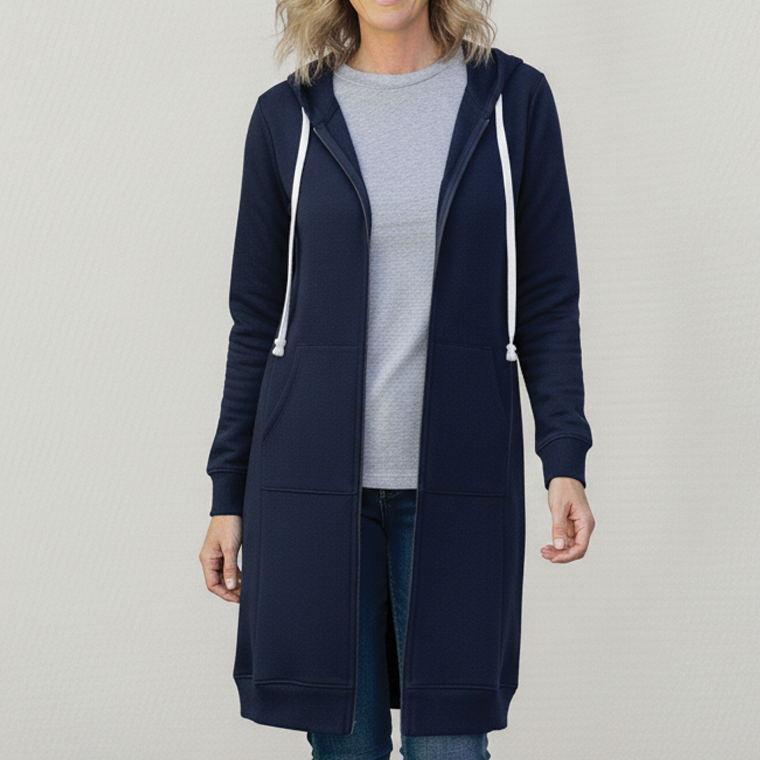 Rafaela | Longline Zip-Up Hooded Jacket
