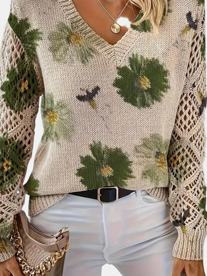 Sidonie | Floral V-Neck Jumper