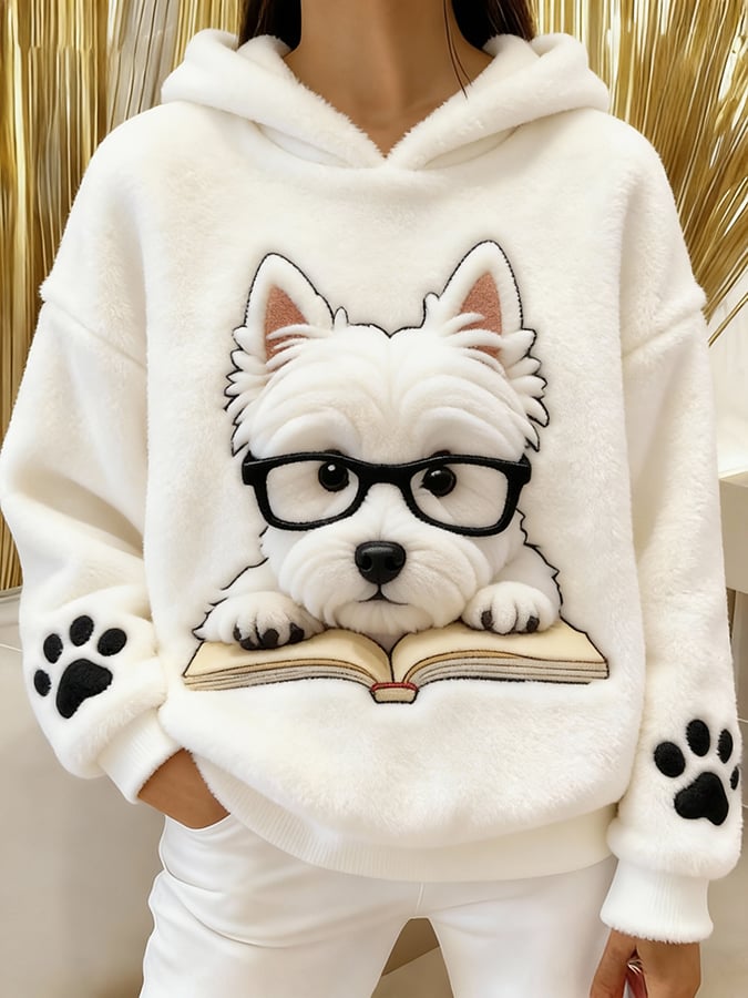 Romilly | Dog Graphic Hooded Sweatshirt