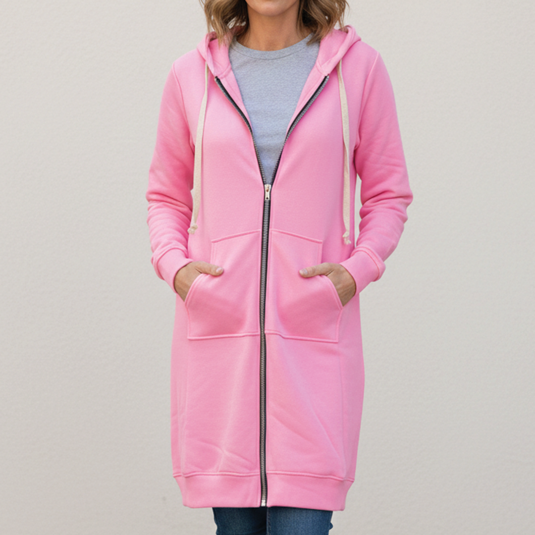Rafaela | Longline Zip-Up Hooded Jacket