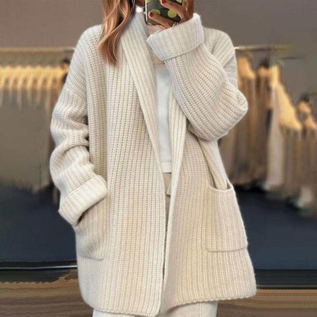 Heather | Shawl Collar Open-Front Cardigan