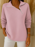 Sibyl | Lapel Collar Zip Neck Jumper