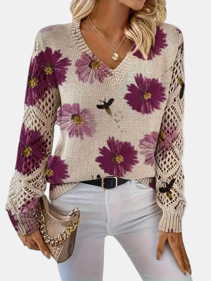 Sidonie | Floral V-Neck Jumper