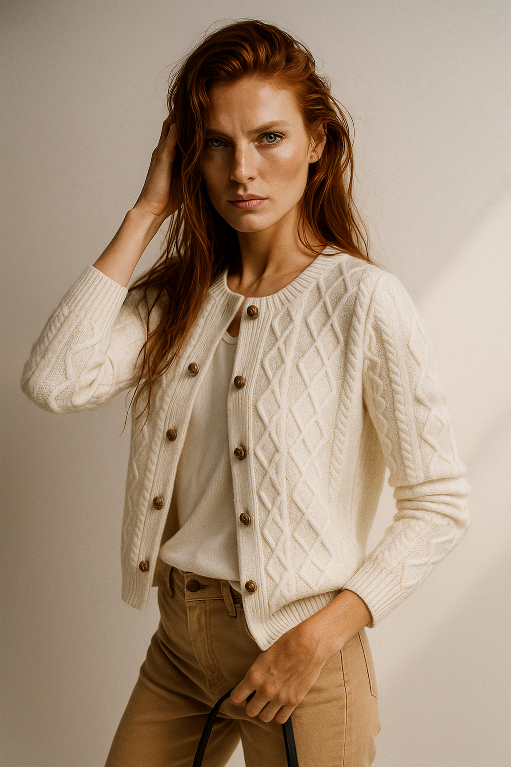 Letitia | Cable-Knit Button Cardigan