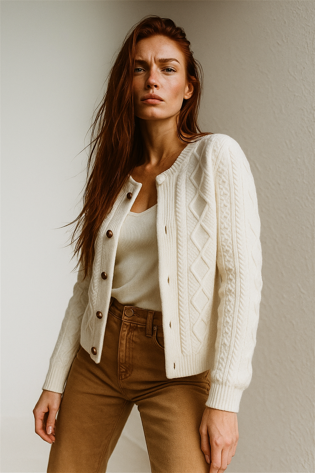 Letitia | Cable-Knit Button Cardigan