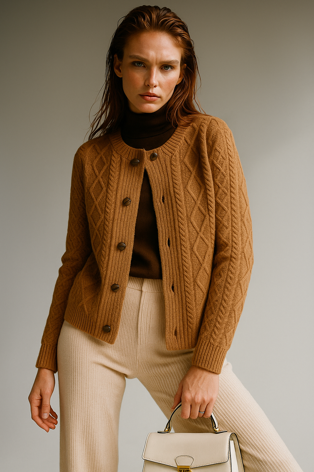 Letitia | Cable-Knit Button Cardigan