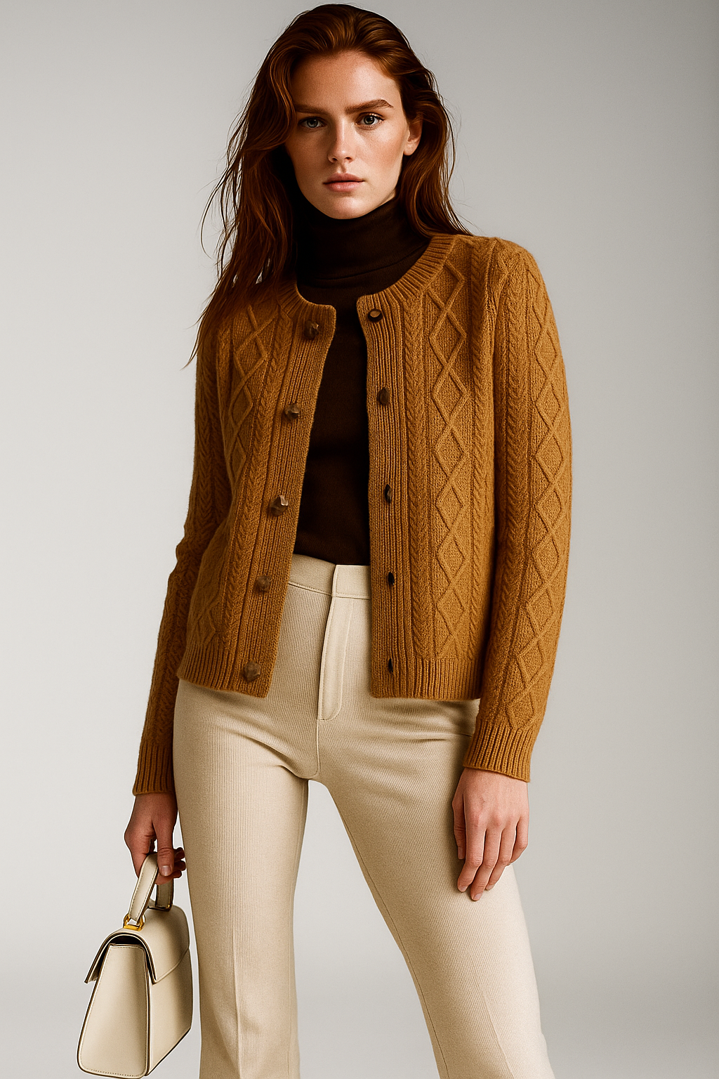 Letitia | Cable-Knit Button Cardigan