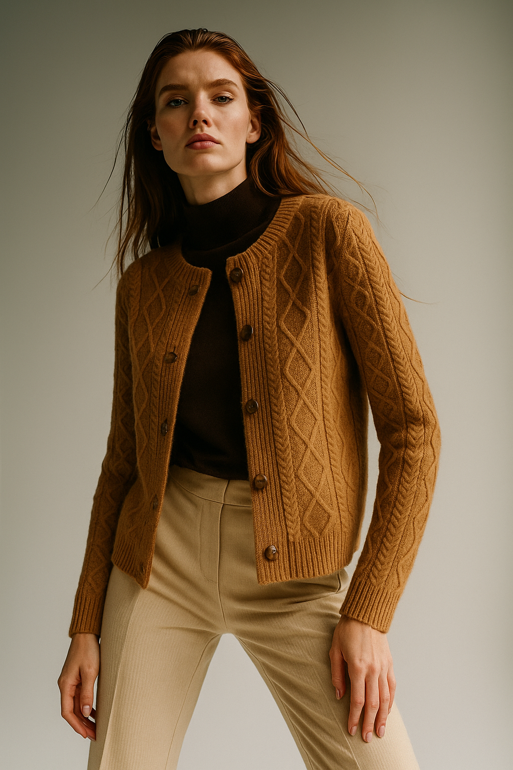 Letitia | Cable-Knit Button Cardigan
