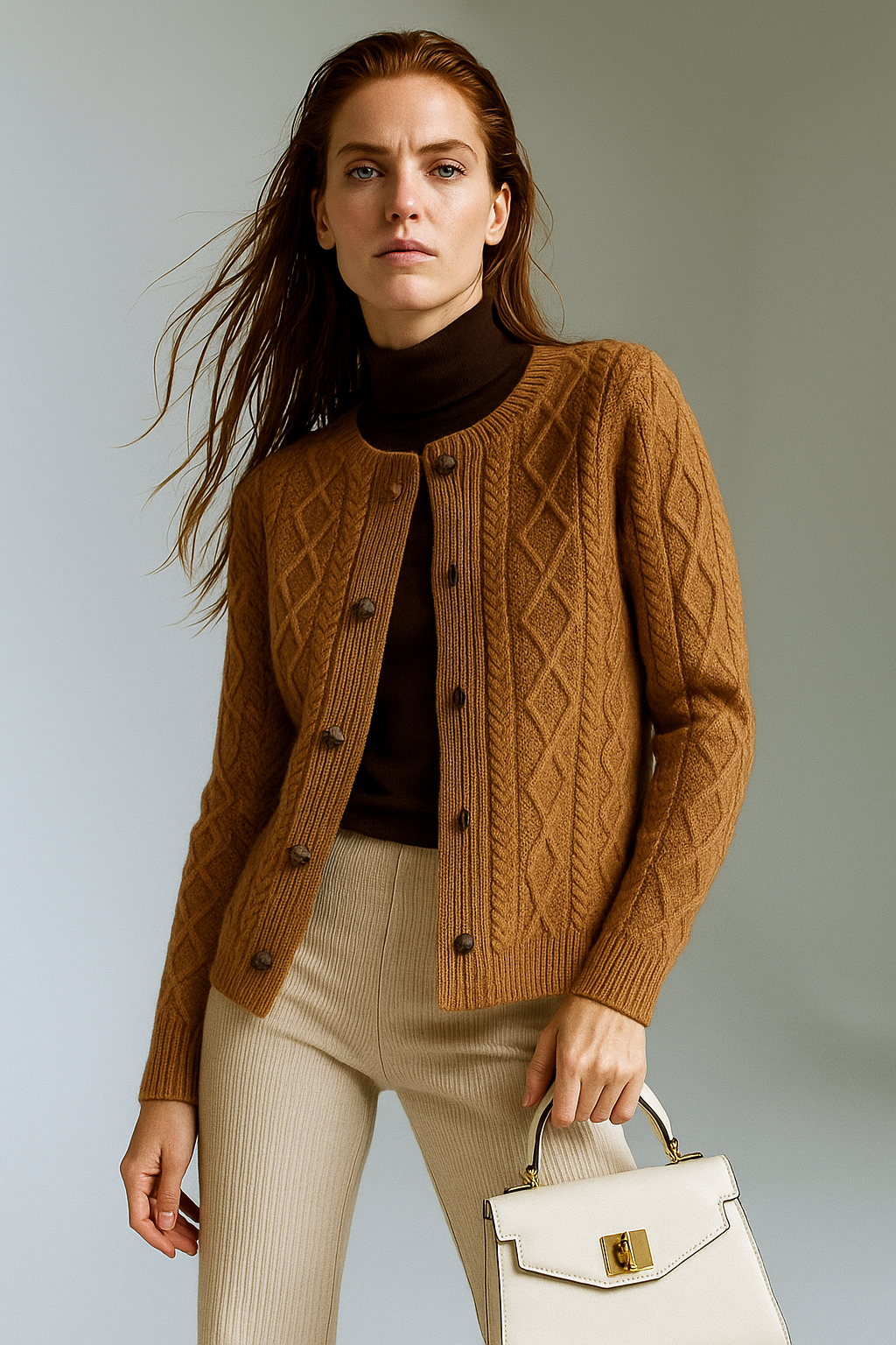 Letitia | Cable-Knit Button Cardigan