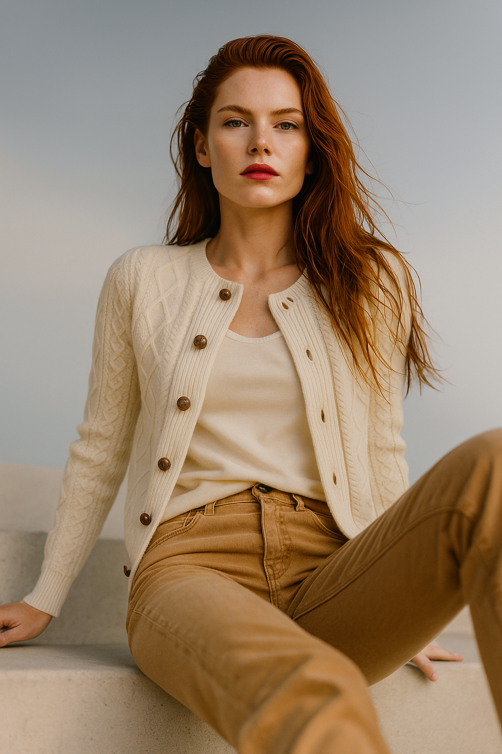 Letitia | Cable-Knit Button Cardigan