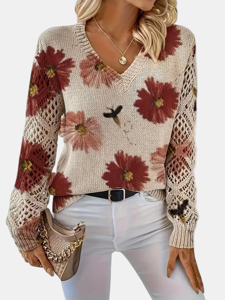 Sidonie | Floral V-Neck Jumper