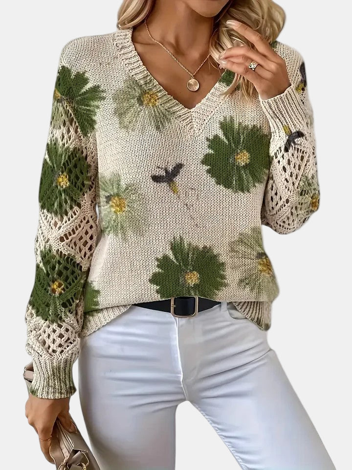 Sidonie | Floral V-Neck Jumper