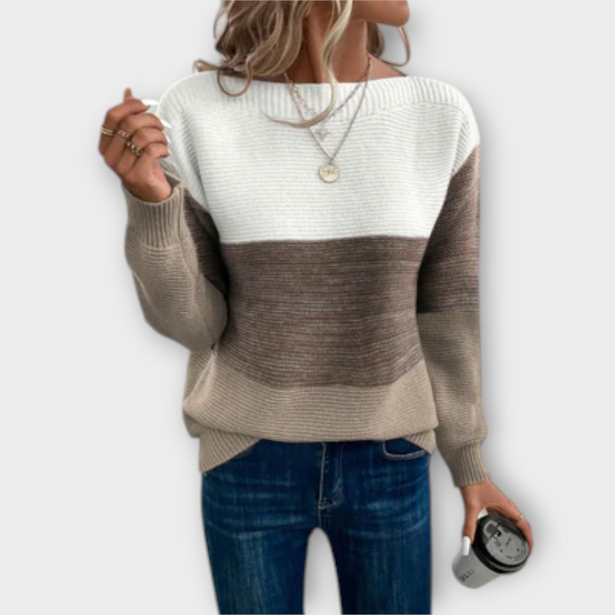 Verity | Colour Block Ribbed Jumper
