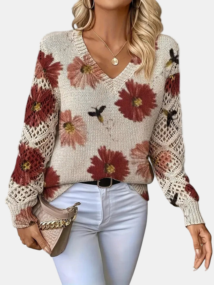 Sidonie | Floral V-Neck Jumper