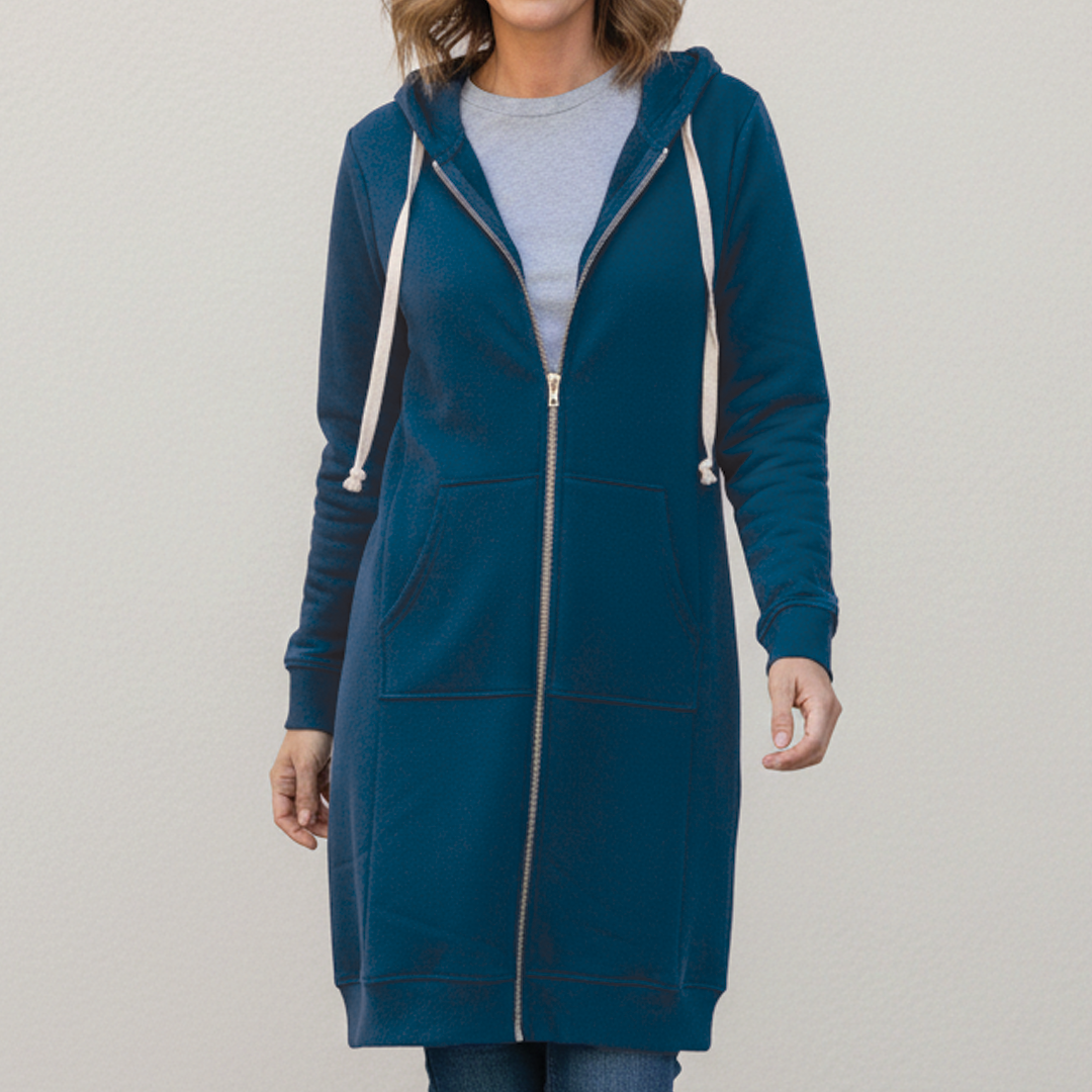 Rafaela | Longline Zip-Up Hooded Jacket