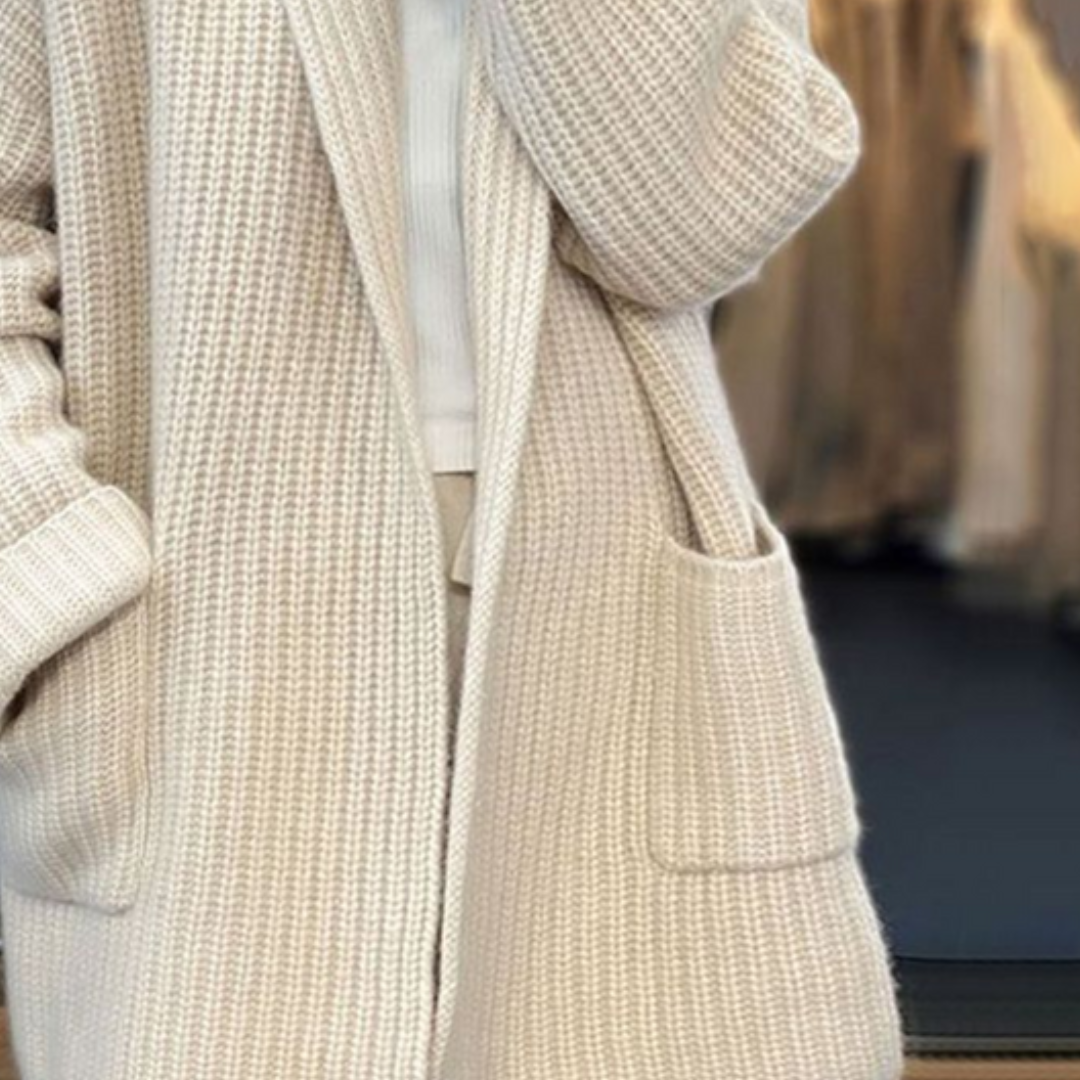 Heather | Shawl Collar Open-Front Cardigan