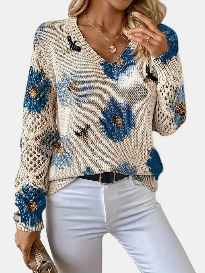 Sidonie | Floral V-Neck Jumper