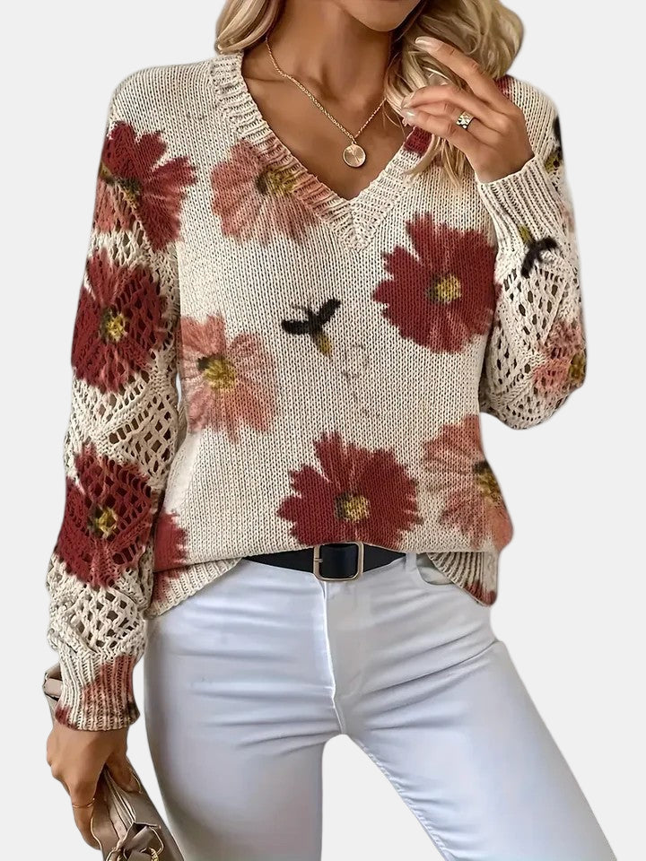 Sidonie | Floral V-Neck Jumper