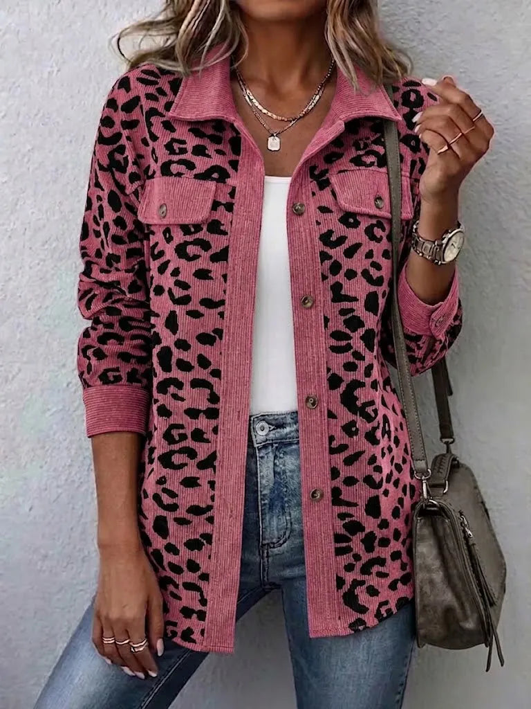 Simone | Leopard Print Corduroy Shacket