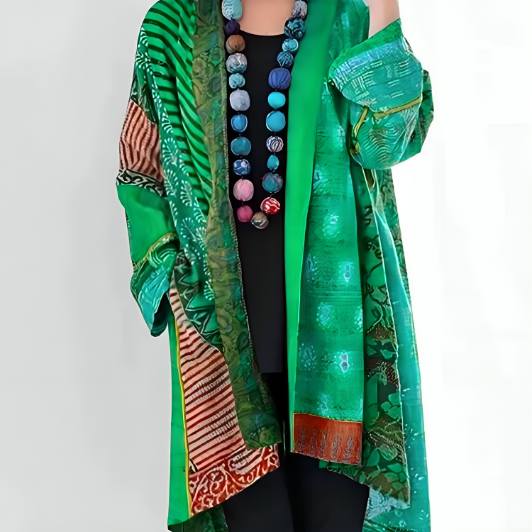 Helena | Patchwork Open-Front Cardigan