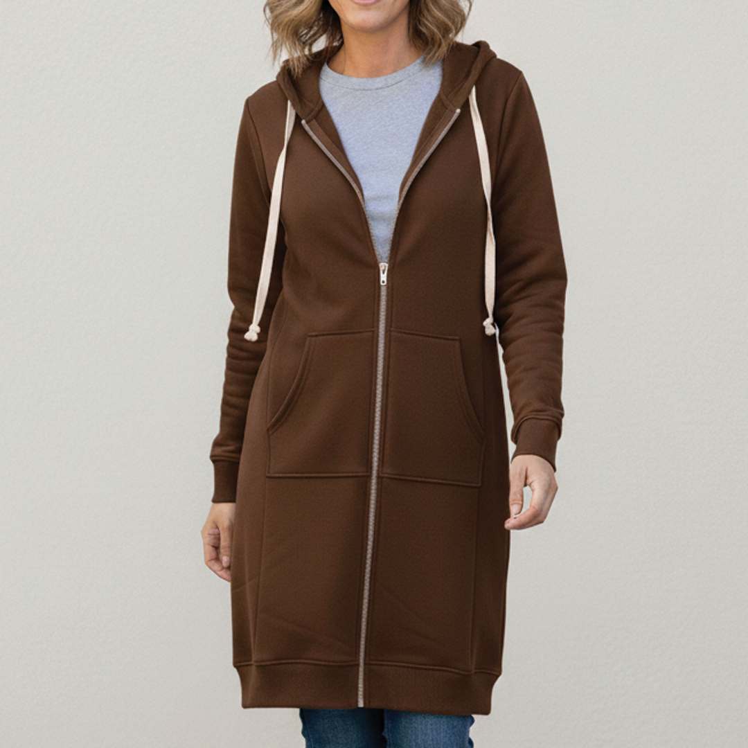 Rafaela | Longline Zip-Up Hooded Jacket