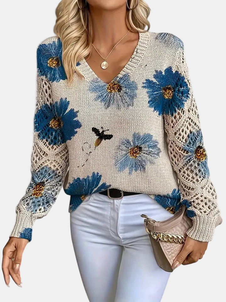 Sidonie | Floral V-Neck Jumper