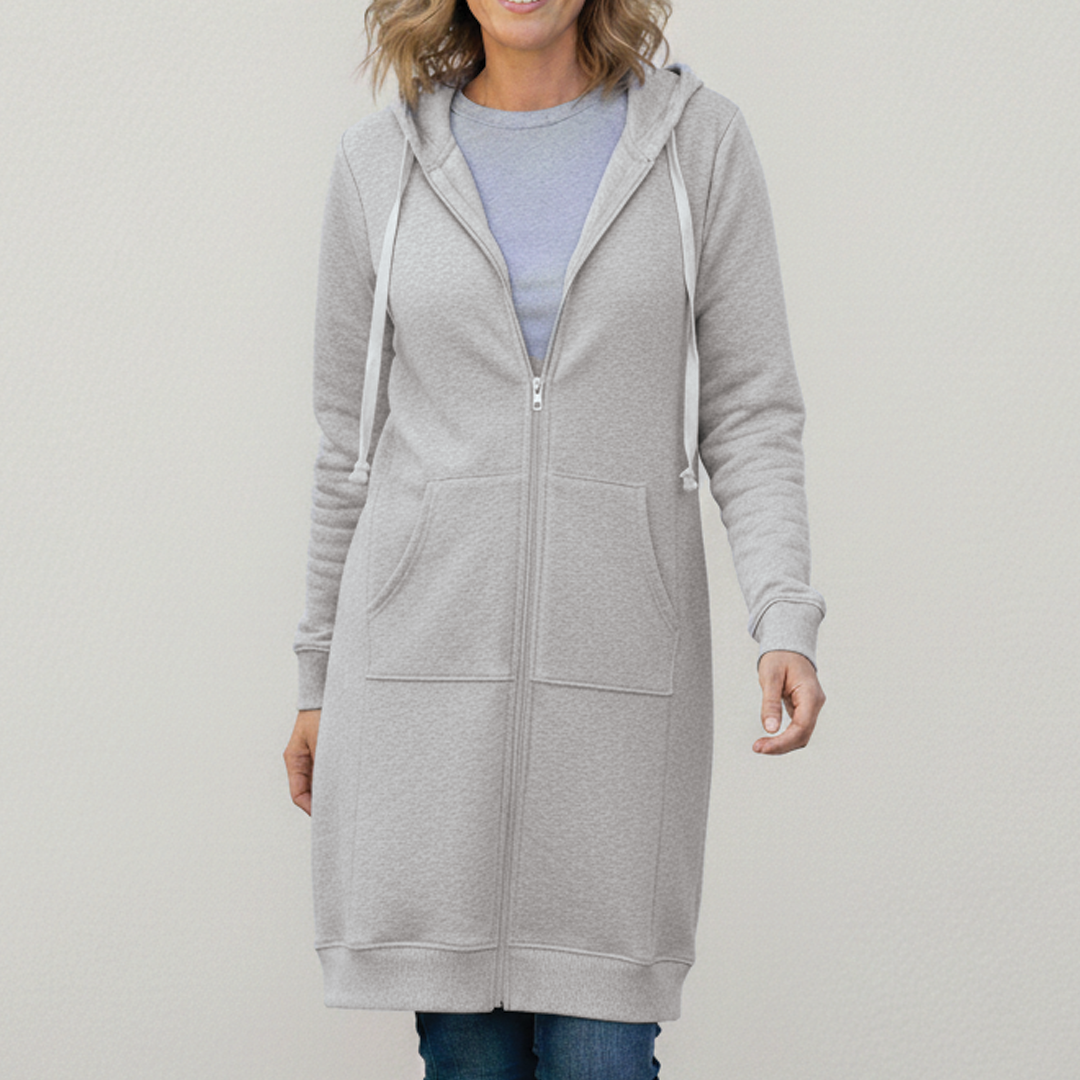 Rafaela | Longline Zip-Up Hooded Jacket