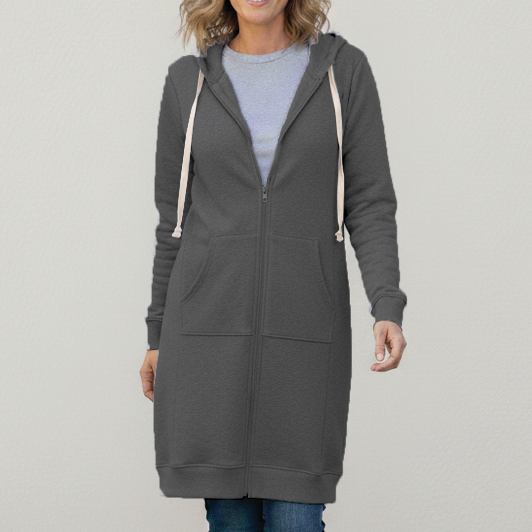 Rafaela | Longline Zip-Up Hooded Jacket