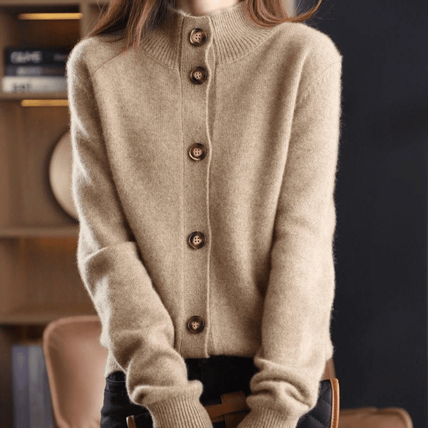 Jemima | Mock Neck Button Cardigan