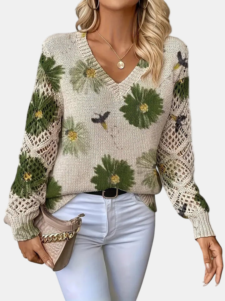 Sidonie | Floral V-Neck Jumper