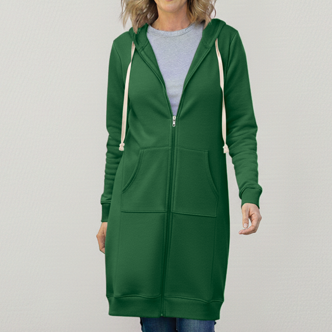 Rafaela | Longline Zip-Up Hooded Jacket