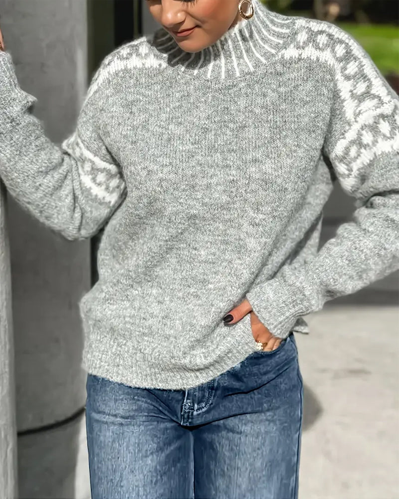 Petra | Wool Fair Isle High Neck Jumper