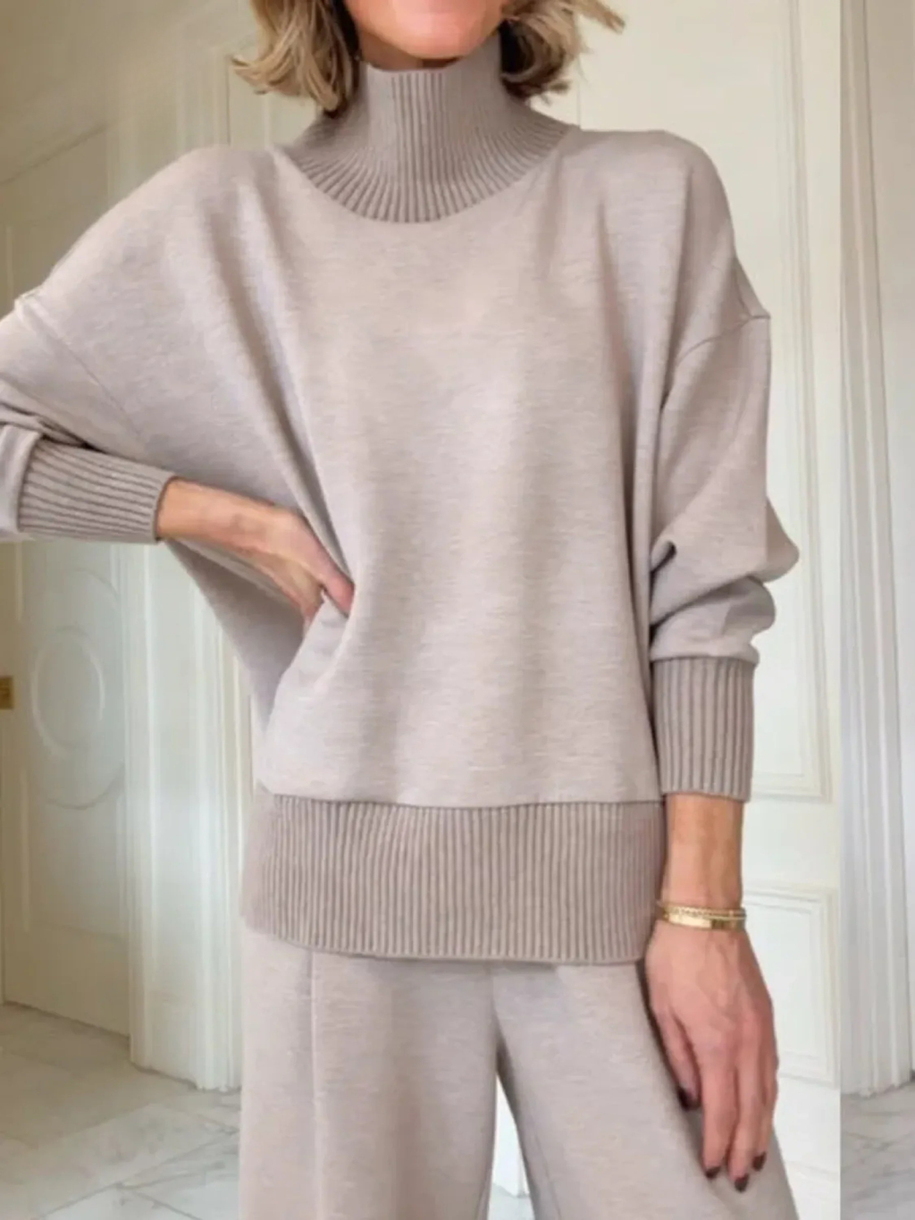 Maeve | Roll Neck Knit Loungewear Set