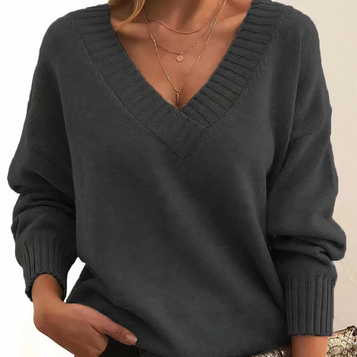 Bridget | Pleated V-Neck Jumper