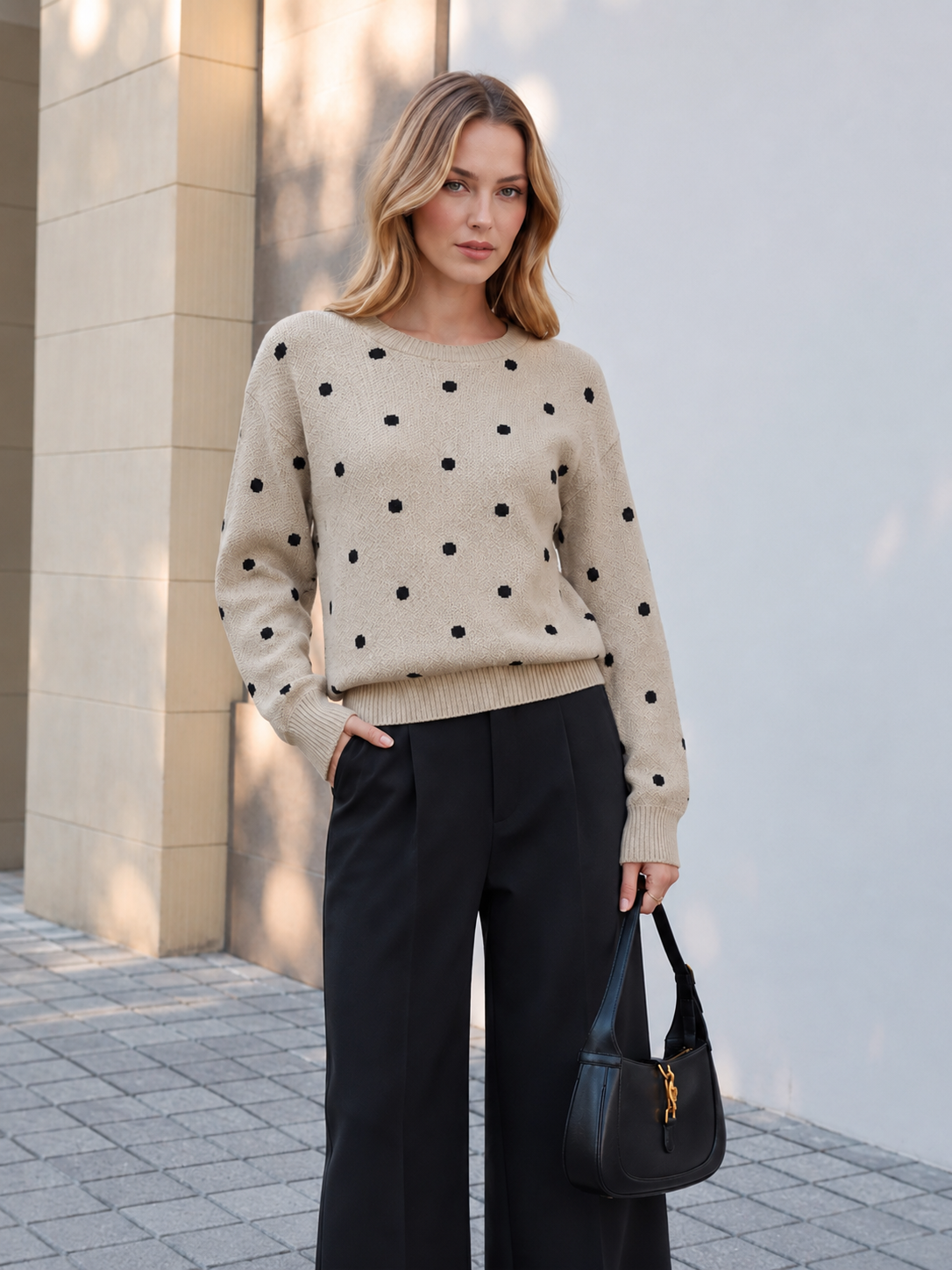 Priscilla | Wool Polka Dot Jumper