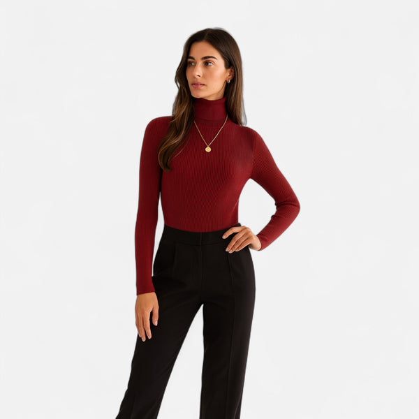 Ava | Slim Ribbed Roll Neck Jumper