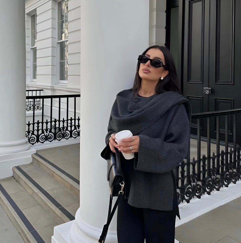 Clementine | Draped Cowl Neck Poncho