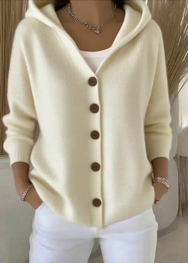 Isadora | Hooded Button Knit Cardigan