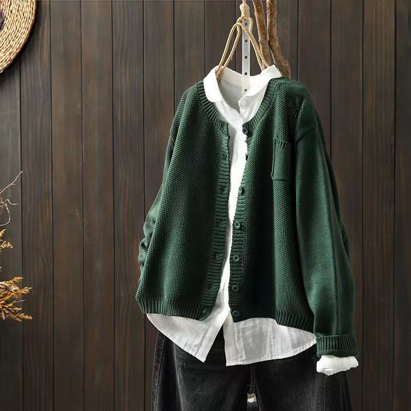 Ludovica | Chunky Knit Cardigan with Patch Pocket