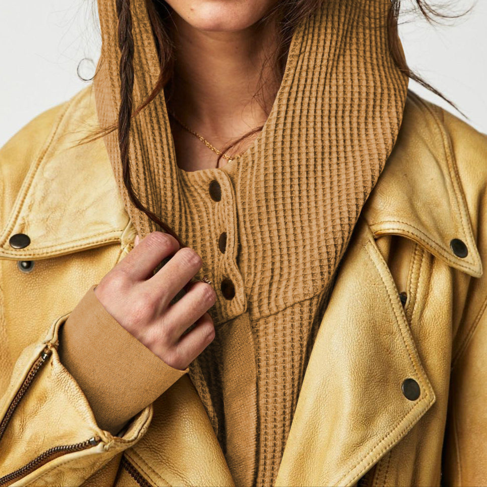 Mariel | Waffle Knit Zip-Up Hoodie