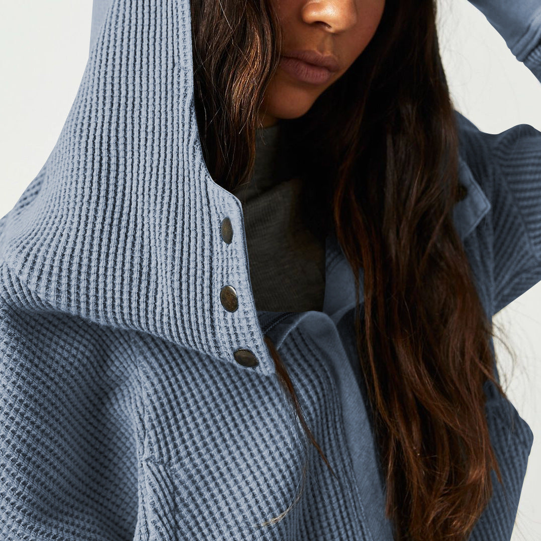 Mariel | Waffle Knit Zip-Up Hoodie