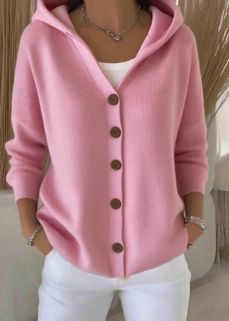 Isadora | Hooded Button Knit Cardigan
